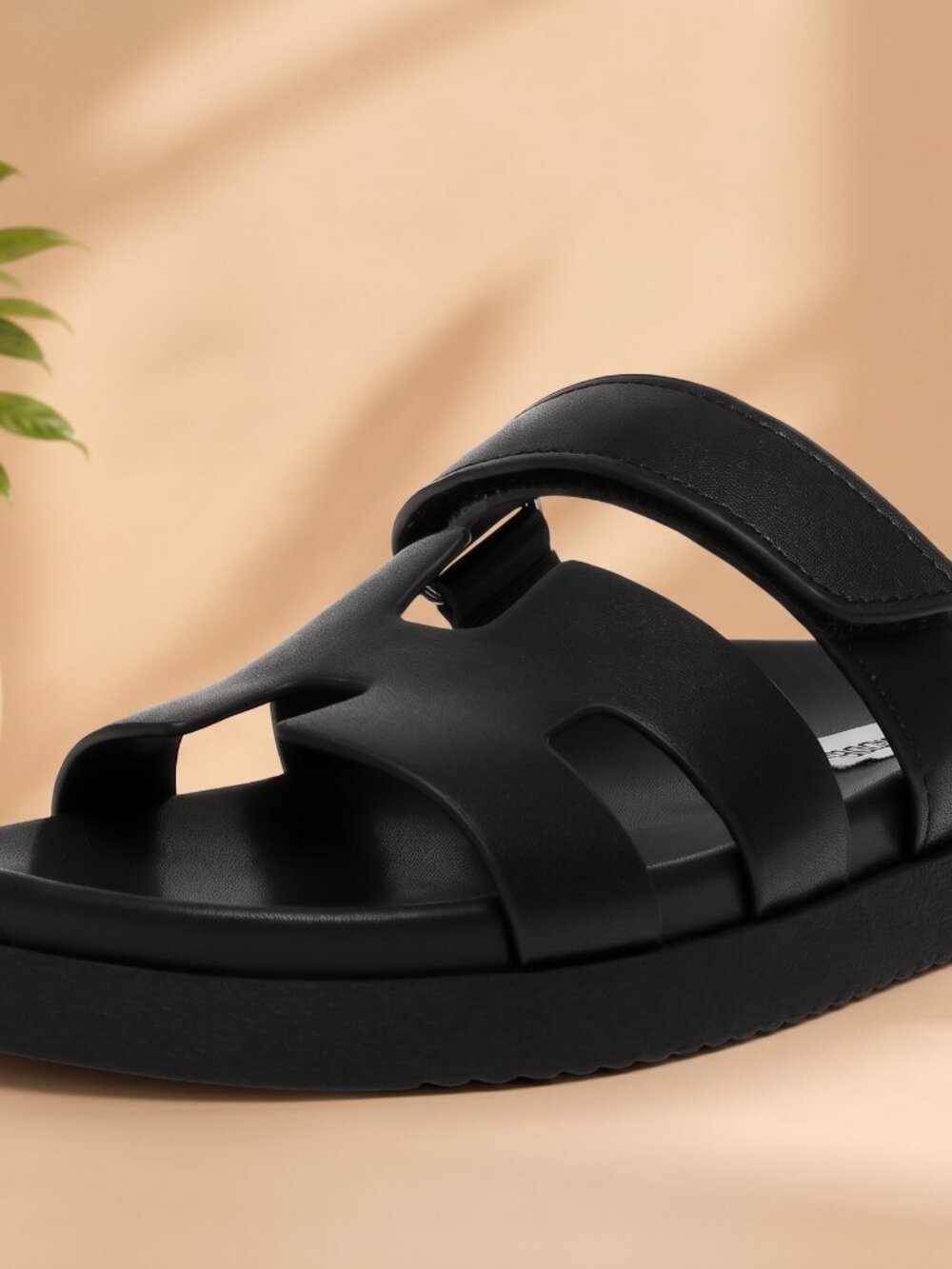 NWT Steve Madden Women's Mayven Slide Sandal, Black Leather, 7.5